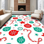 Red Green Christmas Ornament Candy Cane Rug
