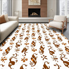 Brown Swirls and Floral Accents Rug