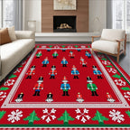 Red Nutcracker Soldier Holiday Rug