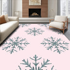 Soft Pink Teal Snowflakes Repeat Rug