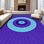 Concentric Circles With Sunburst Rays Rug