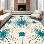 Teal Sunburst Geometric Medallion Rug