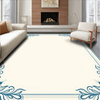 Classic Blue Floral Corner Border Rug