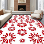 Crimson Snowflake Scatter Garden Rug