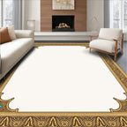 Gilded Amber Ornate Scroll Border Rug