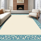 Turquoise Swirl Antique Border Rug