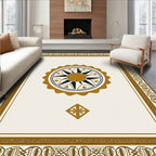 Gold and Black Starburst Medallion Rug