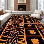 Bold Orange Black Graphic Animal Stripes Rug