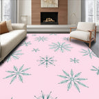 Pink Watercolor Snowflake Scatter Rug