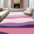 Soft Pink Purple Wavy Bands Rug